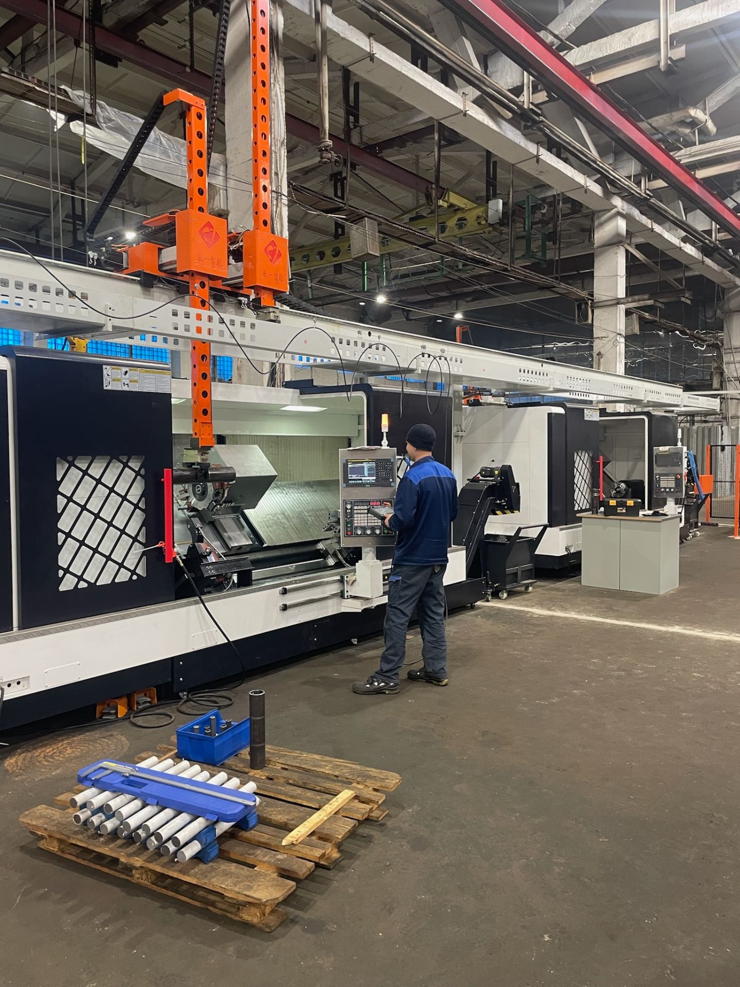 Комплекс обработки корпусов ГЦ в работе 